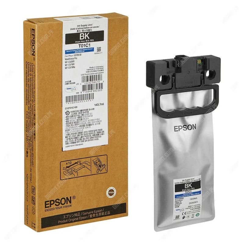 TINTA EPSON T01C, COLOR NEGRO, PARA WF-PRO C579R, 10.000 IMPRESIONES    T01C100