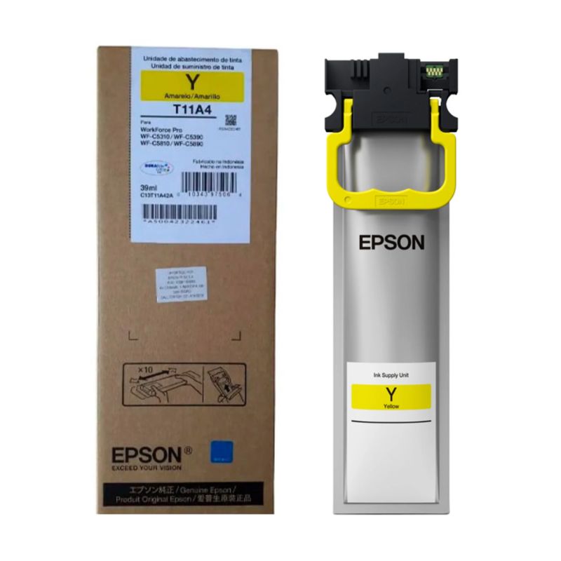 TINTA EPSON T11A, WORKFORCE 39ML WF C5310/C5390/C5810/C5890, COLOR AMARILLO      T11A420-AL 