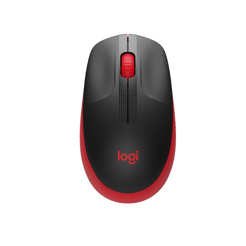 MOUSE LOGITECH M190, INALAMBRICO, 1000DPI, COLOR NEGRO/ROJO    910-005904
