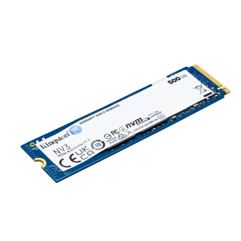 UNIDAD DE ESTADO SOLIDO KINGSTON NV3 500GB M.2 2280 NVME PCIE GEN 4X4 R.5000MB/S W.3000MB/S     SNV3S/500G
