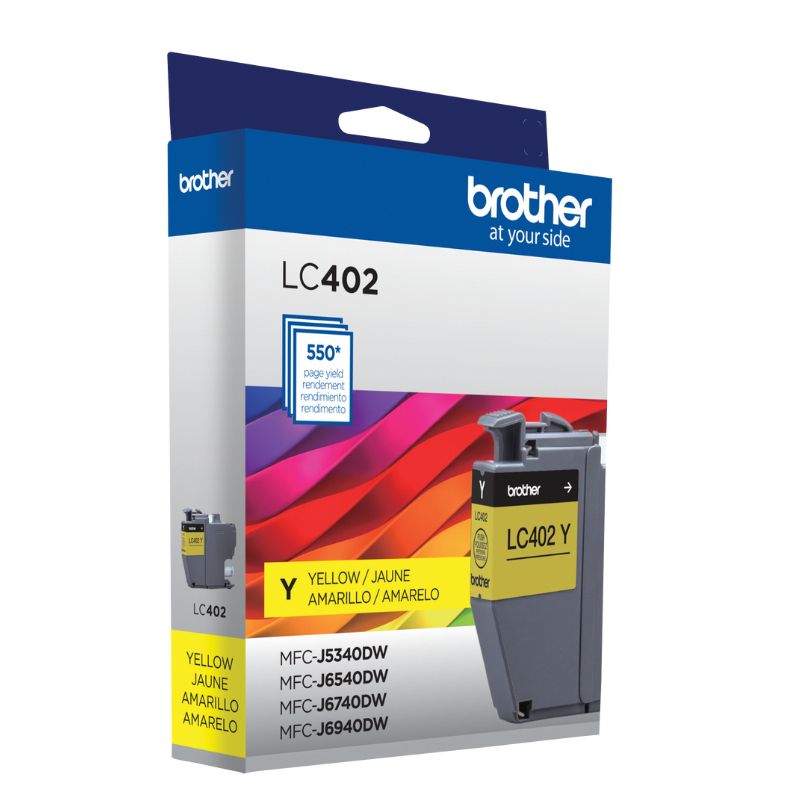 TINTA BROTHER LC402 ALTO RENDIMIENTO HASTA 550 PÁGINAS COLOR AMARILLO     LC402Y