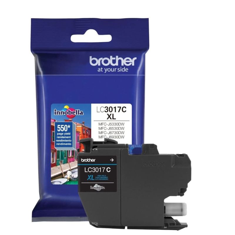 CARTUCHO BROTHER LC3017C, INNOBELLA, INYECCION DE TINTA, ALTO RENDIMIENTO, 550 PAGINAS, SERIES MFC-J5330DW/ MFC-J6530DW/ MFC-J6930DW, COLOR CIAN    LC3017C