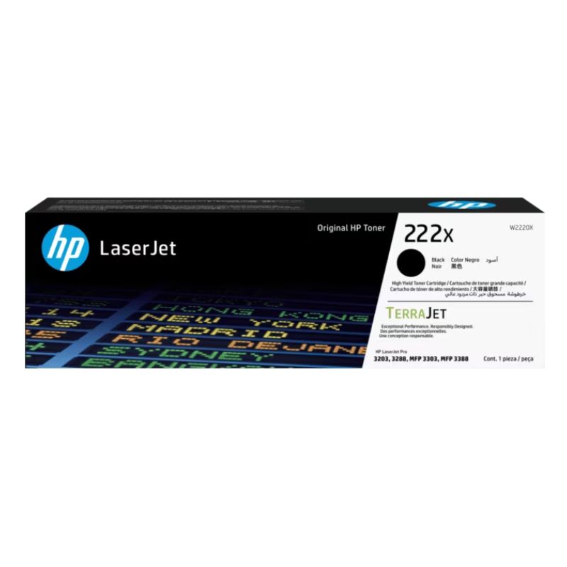 TONER HP LASERJET 222X DE ALTO RENDIMIENTO, NEGRO W2220X