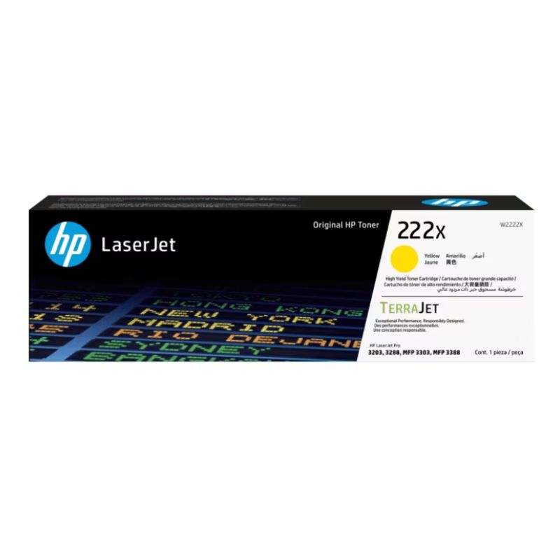 TONER HP LASERJET 222X DE ALTO RENDIMIENTO, AMARILLO    W2222X