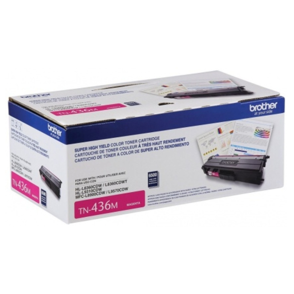 TONER BROTHER VALOR TN436M MAGENTA, RENDIMIENTO APROXIMADO 6,500 PÁGINAS, COMPATIBLE CON MFCL8900CDW, MFCL9570CDW, HLL9310CDW    TN436M