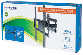 SOPORTE TV MANHATTAN  461320 32" A 55" 35 KG PARED MOVIMIENTO ARTICULADO CURVAS/PLANAS COLOR NEGRO, 461320