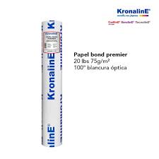 ROLLO DE PAPEL  BOND PREMIER MARCA KRONALINE  PAPEL BOND PARA PLOTTER Y COPIAS XERO G 0.91X100 M N2” MODELO BP401