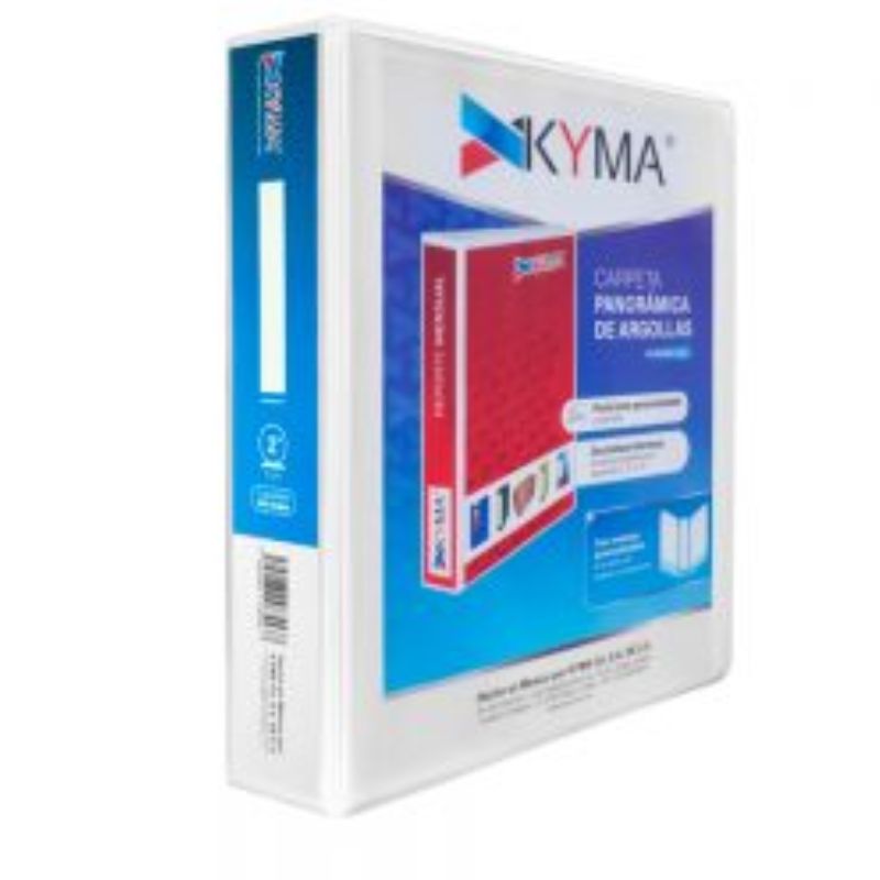 CARPETA PANORÁMICA KYMA OFICIO BLANCA HERRAJE EN 'O' DE 2 PULGADAS  CPKCBHO-200-BCOF