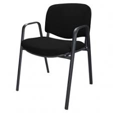 SILLA FIJA ERGO 1626 CON DESCANSA BRAZOS, RESPALDO Y ASIENTO EN TELA COLOR NEGRO, ERGO1626 