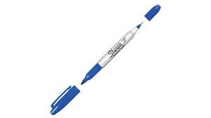 MARCADOR PERMANENTE SHARPIE TWIN DOBLE PUNTA FINO / ULTRA FINO AZUL. 1805637