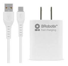 COMBO CARGA RÁPIDA: CARGADOR USB V3.0 + CABLE USB TIPO "C". BLANCO (6001318), BROBOTIX. 6001318