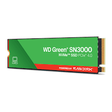 UNIDAD DE ESTADO SOLIDO M.2 WD GREEN SN3000 NVME, 500GB, M.2. WDS500G4G0E-00CPS0