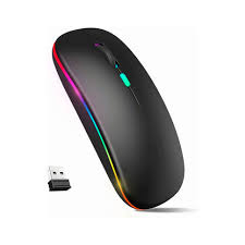 MOUSE NEXTEP INALÁMBRICO RECARGABLE DELGADO/SILENCIOSO RGB 1600 DPI COLOR NEGRO NE-412N