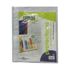 MICA PROTECTORES DE HOJAS KINERA LIGHT MODELO 378 TAMAÑO CARTA CON 100 PIEZAS POLIPROPILENO TRASLUCIDO COSTILLA BLANCA REFORZADA CINCO PERFORACIONES 378