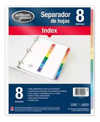 SEPARADOR WILSON JONES ACCO C/NUMERACIÓN 8 DIVISIONES TAMAÑO CARTA, P1346