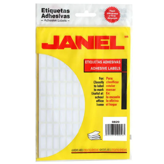 ETIQUETA BLANCA JANEL CLASICA NO. 6 CON 900 ETIQUETAS DE 13X38MM, 1001338100