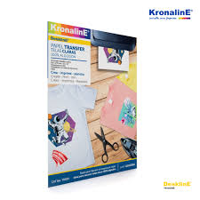 PAPEL TRANSFER KRONALINE PARA TELAS CLARAS 100% ALGODÓN, 10 HOJAS TAMAÑO CARTA, TR300