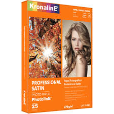 PAPEL FOTOGRÁFICO SATINADO KRONALINE, 25 HOJAS CARTA, PH381