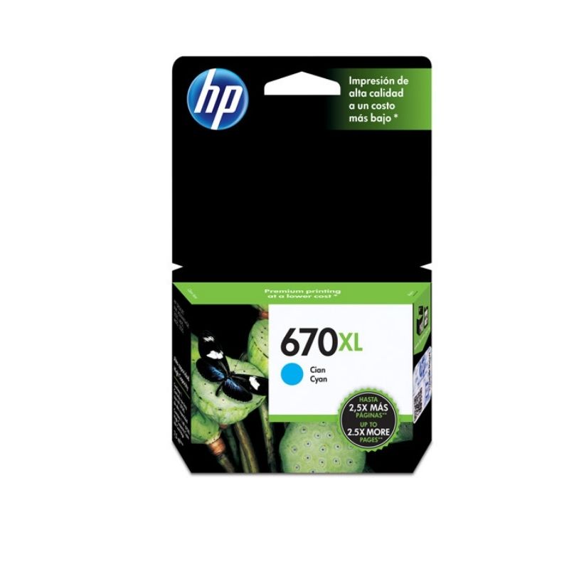 CARTUCHO HP MOD 670XL, SERIES 5525/ 4615/ 4625/ 3525 CYAN CZ118AL