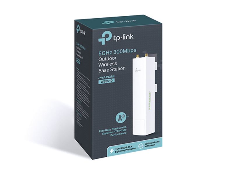 ACCESS POINT TP-LINK MOD WBS510, INALAMBRICO, EXTERNO DE ALTA POTENCIA, 5.0 GHZ, HASTA 300 MBPS, 27 DBM, COLOR BLANCO WBS510