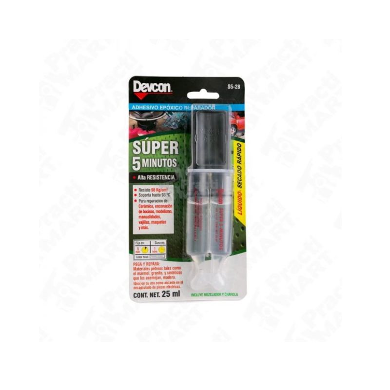 ADHESIVO EPOXICO DEVCON EN JERINGA, IDEAL PARA REPARACIONES RAPIDAS, PLASTIACERO   S5-28