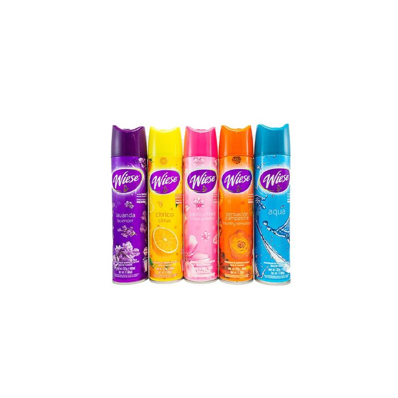 AROMATIZANTE WIESE MOD AEROSOL, PRESENTACION 400ML VARIOS AROMAS   WIESE400MLV/AROMAS