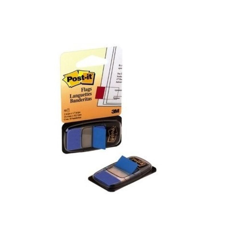 BANDERITAS ADHESIVAS POST IT MOD 680-2 MEDIDAS 25.4X43.2MM, 50 BANDERITAS, COLOR AZUL   680-2