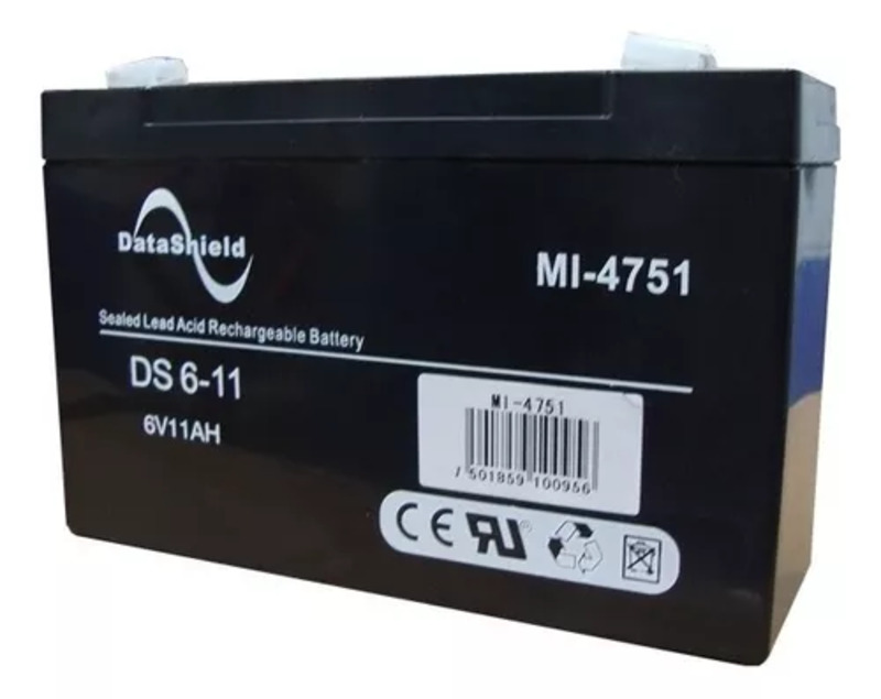 BATERIA DATASHIELD MOD MI-4751 CAPACIDAD: 6V 11 AH RESISTENCIA INTERNA: 22M OMS MI-4751