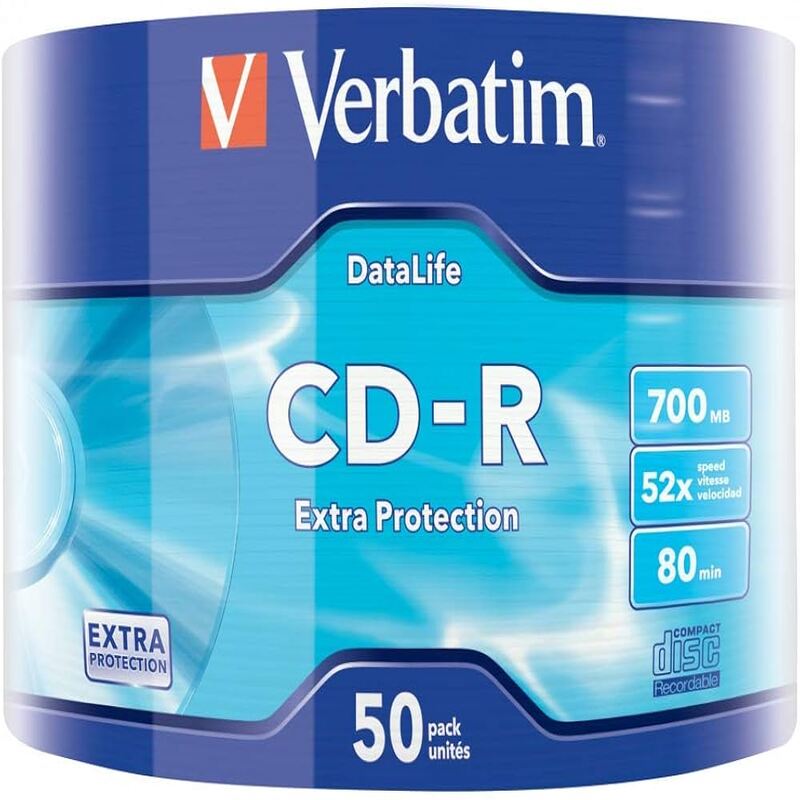 TORRE DE DISCOS VERBATIM MOD CD-R, 700 MB, CAMPANA DE 50, 52X, 80 MIN 94691