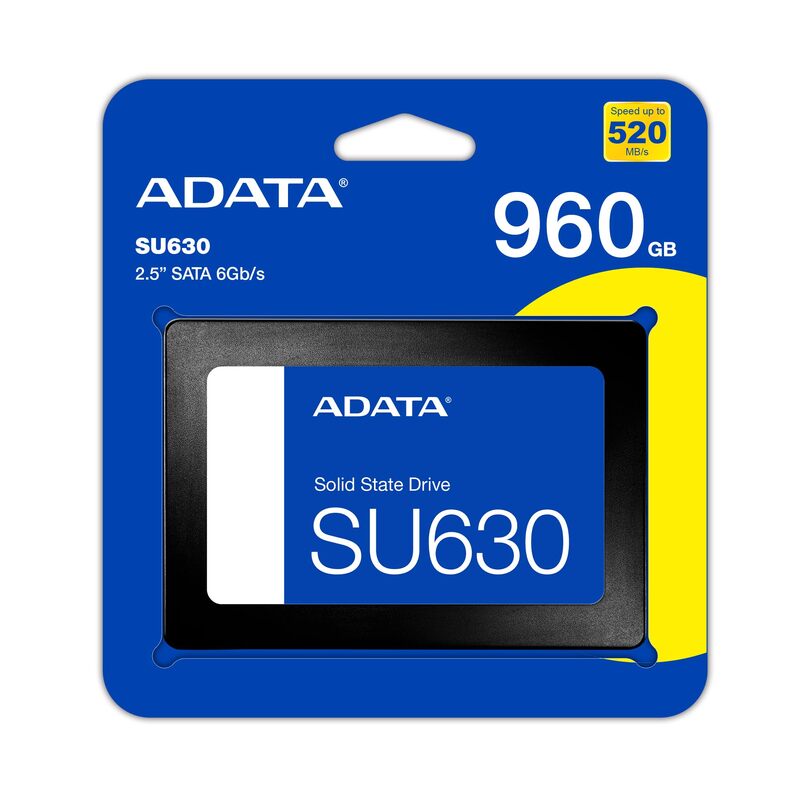 UNIDAD DE ESTADO SOLIDO ADATA SSD MOD SU630 960GB 2.5 SATA3 7MM LECT.520 / ESCR.450MBS SIN BRACKET PC LAPTOP ASU630SS-960GQ-R