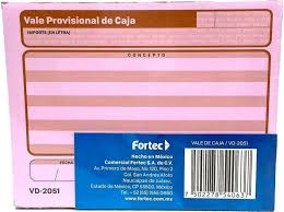 VALE DE CAJA PCFORM MOD VALE PROVISIONAL DE 1/4 DE HOJA COLOR ROSA CON 3 PAQUETES DE 50 HOJAS VD-2051