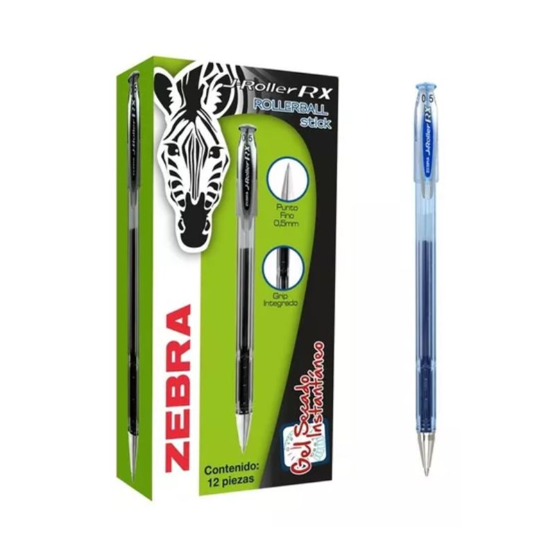 BOLIGRAFO ZEBRA POR PIEZA MOD 8601 J-ROLLER RX GEL FINO .5MM COLOR AZUL 7501901686018PZA