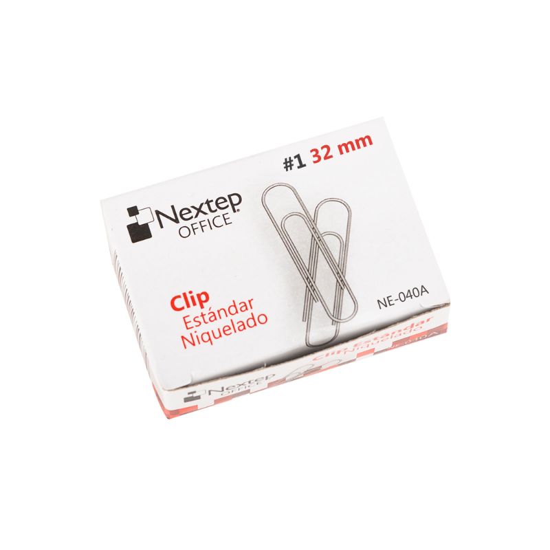 CLIP ESTANDAR NIQUELADO NEXTEP #1 32MM CON 100 CLIPS NE-040A