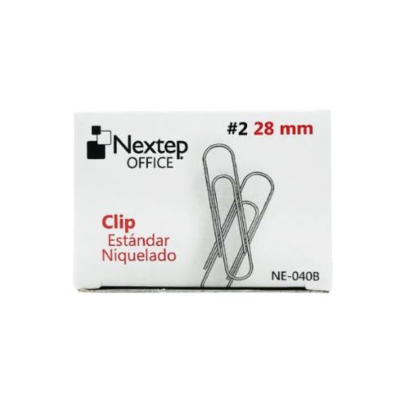 CLIP ESTANDAR NIQUELADO NEXTEP #2 28MM CON 100 CLIPS    NE-040B