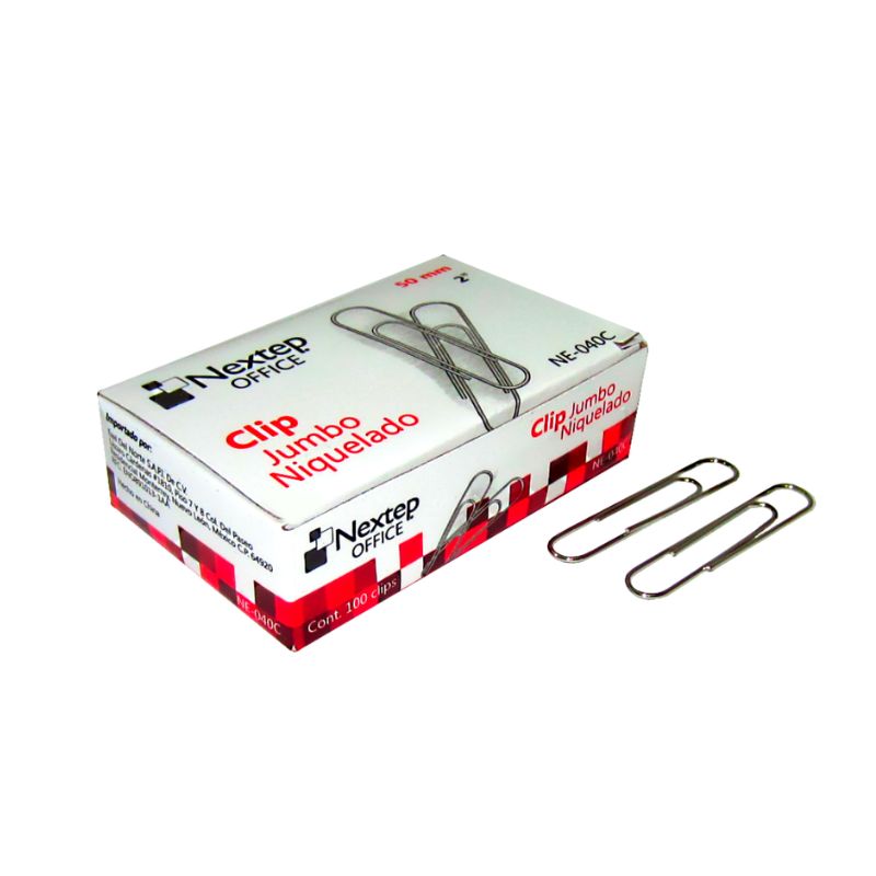 CLIP JUMBO NIQUELADO NEXTEP 50MM 100 CLIPS   NE-040C