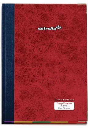 LIBRO ESTRELLA MOD 97 FLORETE DE ACTAS  FORMA FRANCESA RAYADO CON 96 HOJAS