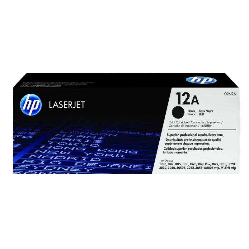 TONER HP MOD 12A, LASERJET 1020/ 1022/ 1018/ 1012/ M1319F/ 3030/ 3055/ 3052/ 3050/ 3015/ 3020/ 1015 NEGRO Q2612A