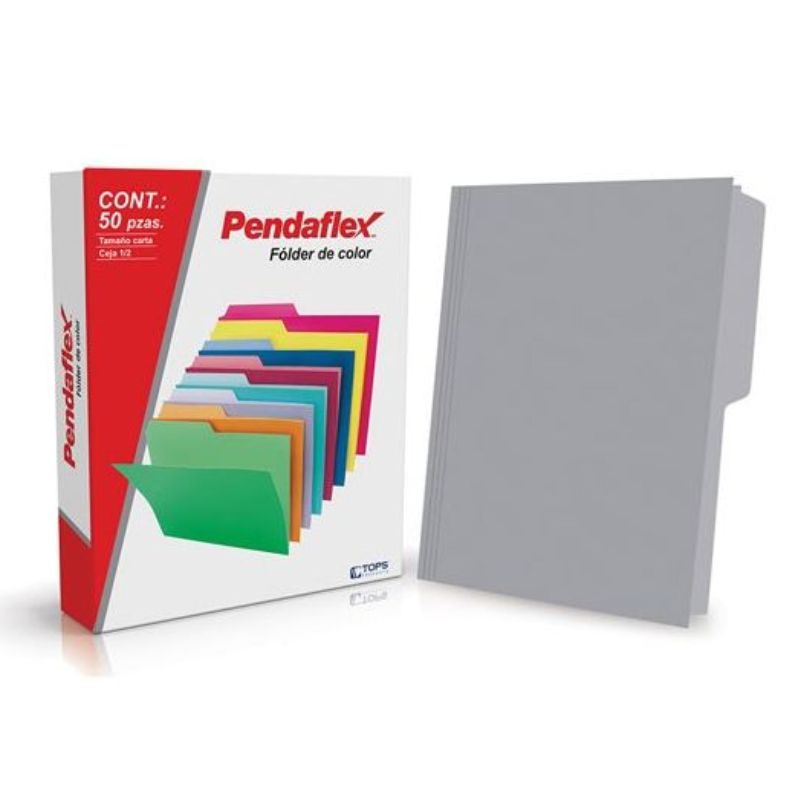 FOLDER PENDAFLEX 05012GR TOPS PRODUCTS DE PAPEL TAMAÑO CARTA, TIPO 1/2 CEJA COLOR GRIS 1 PQ C/50 PZS 05012GR