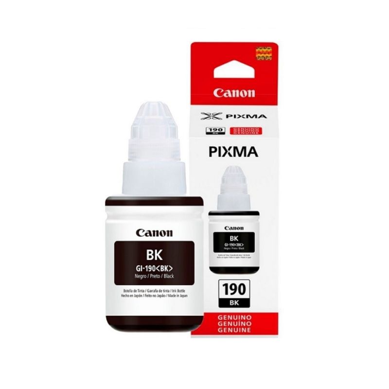 TINTA CANON MOD GI-190BK, SERIES PIXMA G1100, G2100, G3100, HASTA 6,000 PAGINAS, COLOR NEGRO 0667C001AC