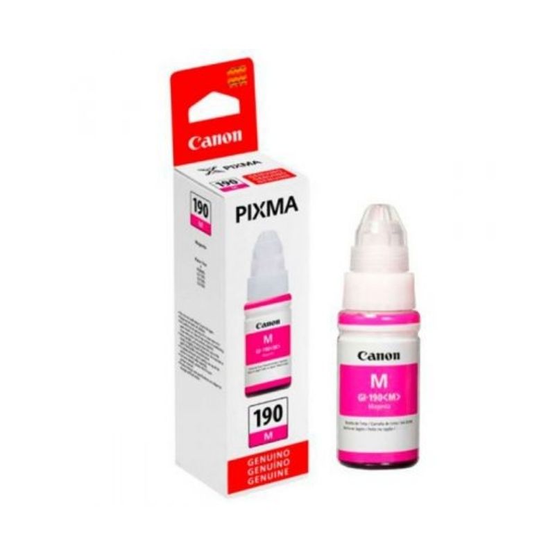 TINTA CANON MOD GI-190M, SERIES PIXMA G1100, G2100, G3100, HASTA 7,000 PAGINAS, COLOR MAGENTA 0669C001AB