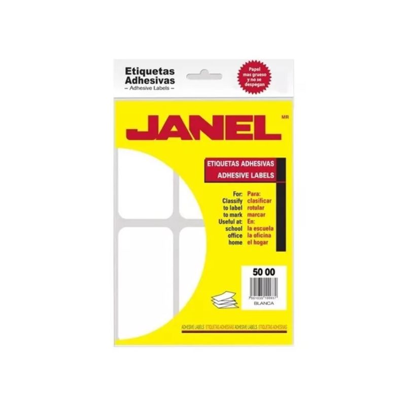 ETIQUETAS ADHESIVAS JANEL MODELO J-5931 COLOR BLANCO PARA CD, DVD C/25 HOJAS (50 ETIQUETAS) 1085931101