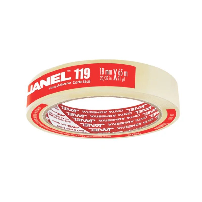 CINTA ADHESIVA JANEL MOD 119 TRANSPARENTE  DE 18X65 MTS 1191865100