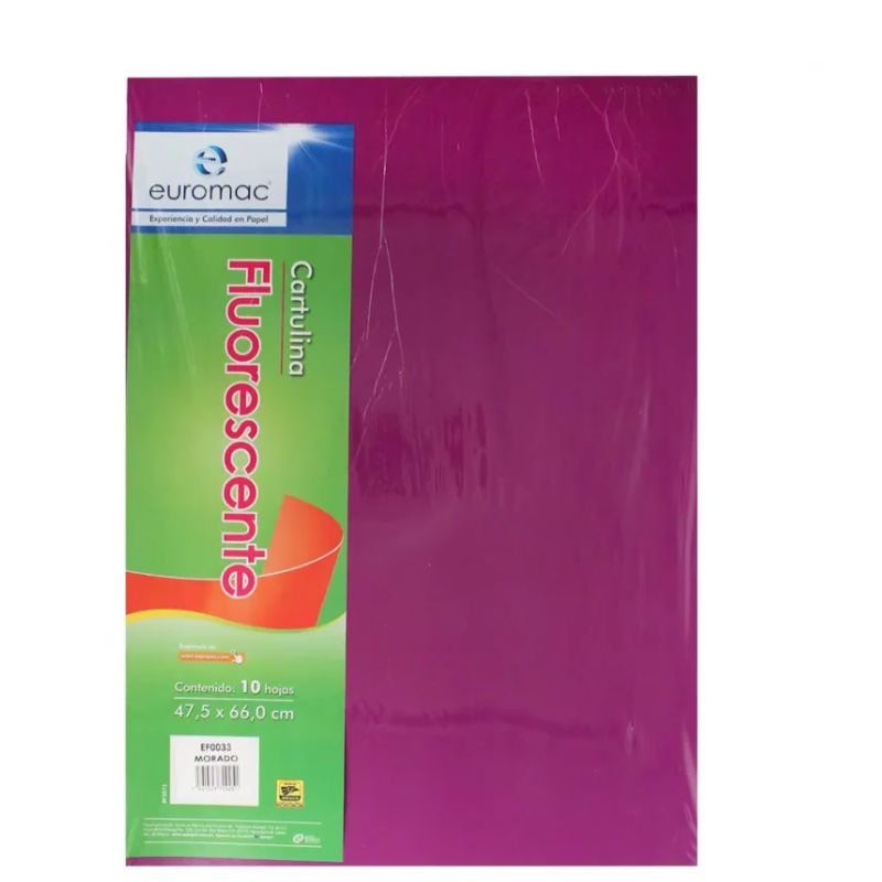 CARTULINA EUROMAC MOD 16007236 BRISTOL 50X65 MORADO FLOURESCENTE 16007236