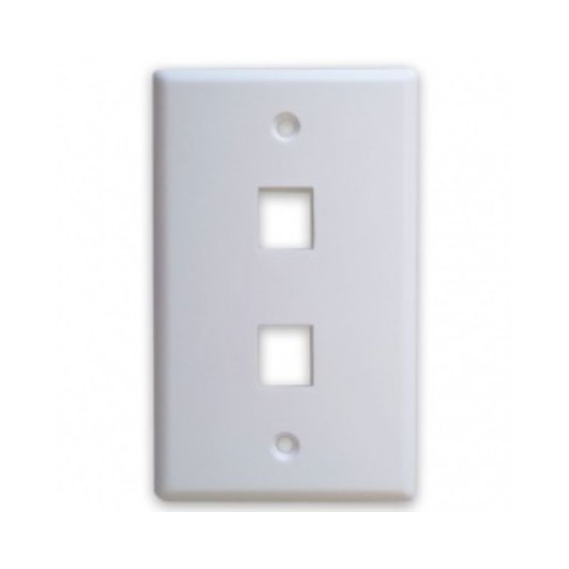 PLACA DE PARED BROBOTIX 251702 TAPA (FACEPLATE) 2 PUERTOS BLANCO    251702