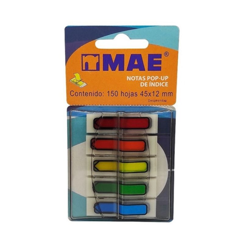 NOTAS INDICE MAE POP UP FIG FLECHA 5 COLORES 150 HJS CON DESPACHADOR   7502265166093