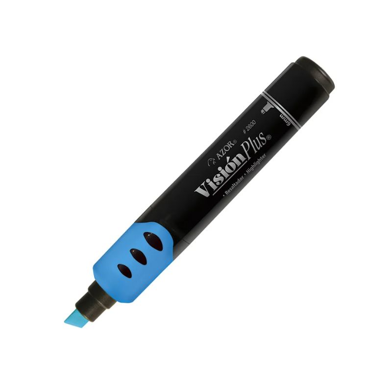 MARCADOR AZOR MOD VISION PLUS 2600AZ FLUORESCENTE AZUL PUNTO CINCEL 6MM, TINTA BASE DE AGUA 301.2600AZ
