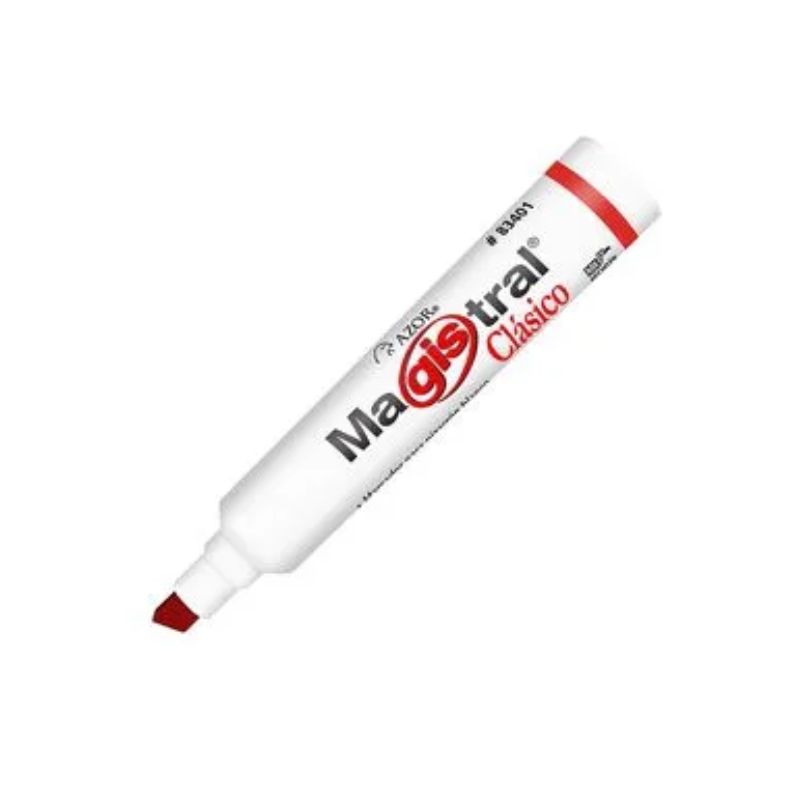 MARCADOR AZOR MOD MAGISTRAL 301.83402 PARA PIZARRON CLASICO, ROJO, PUNTO DE CINCEL 301.83402