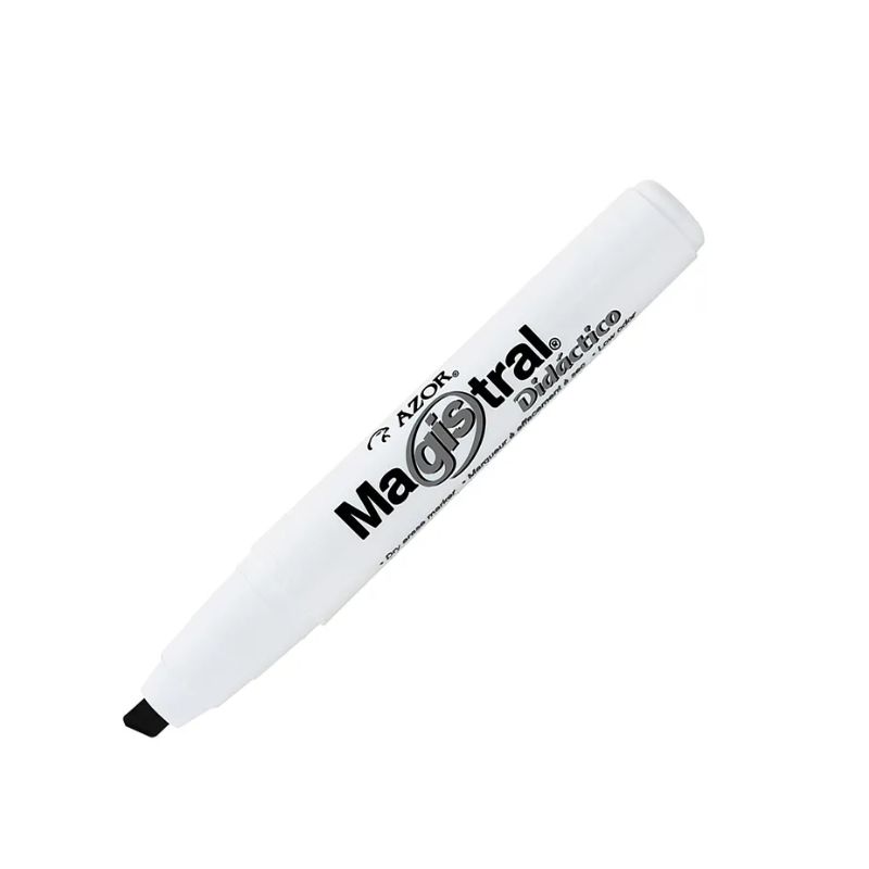 MARCADOR AZOR MOD MAGISTRAL 8350NE PARA PIZARRON BLANCO COLOR NEGRO PUNTA CINCEL DIDACTICO   301.8350NE