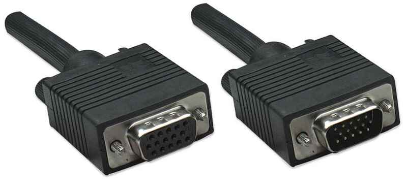 CABLE MANHATTAN EXTENSIÓN PARA MONITOR SVGA HD15 M-H 1.8m COLOR NEGRO, 309011