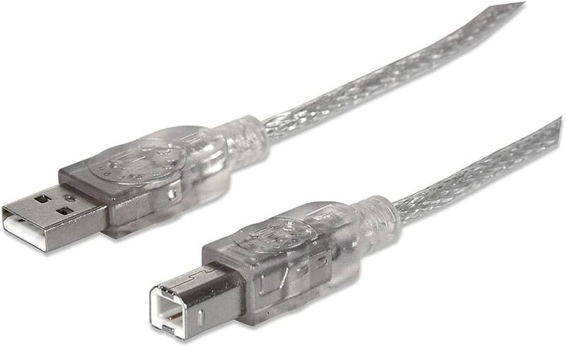 CABLE USB TIPO B MANHATTAN 3 MTS USB A USB B MACHO/MACHO 340458